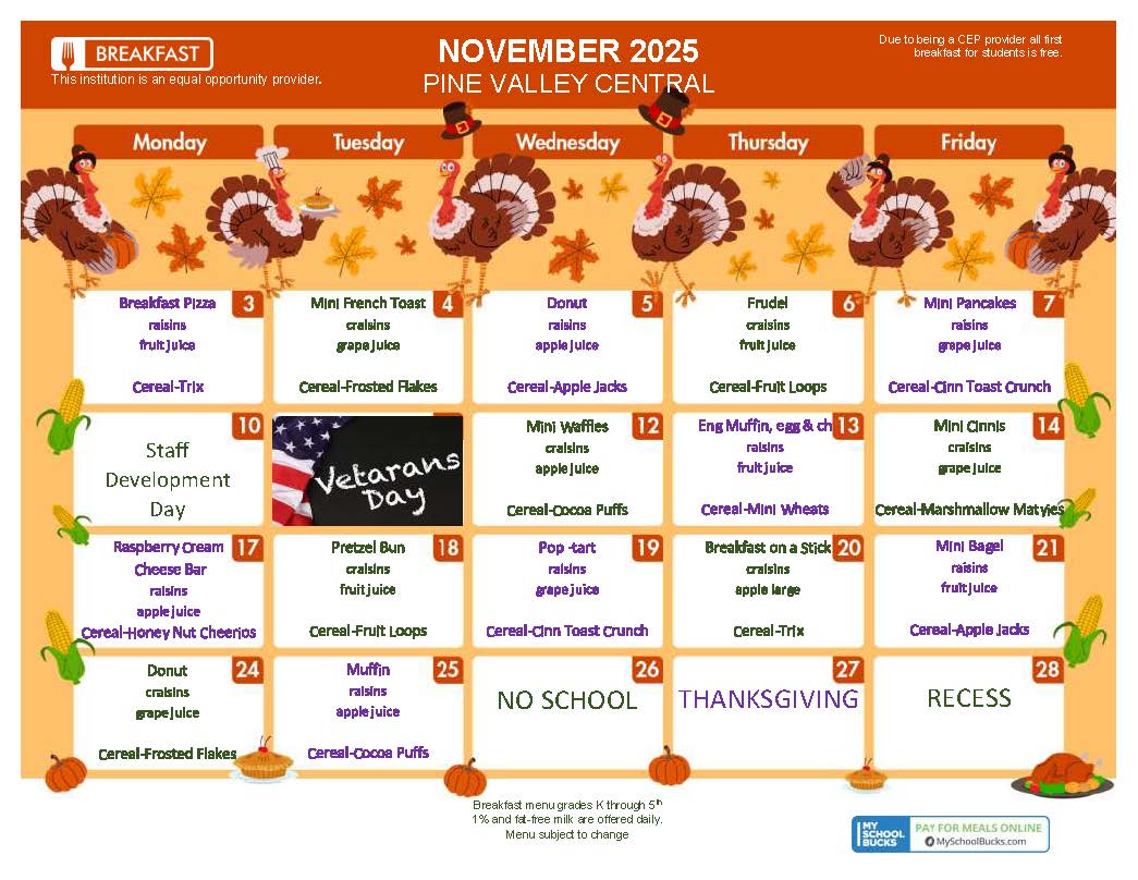 November 2025 K-6 Breakfast